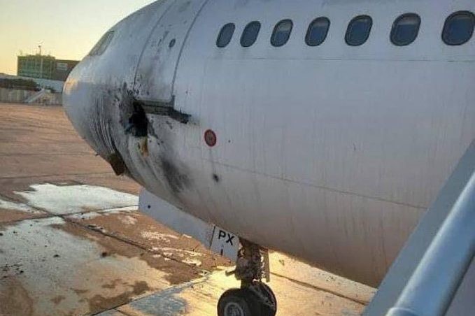 شاهد.. لحظة استهداف مطار بغداد بـ 6 صواريخ