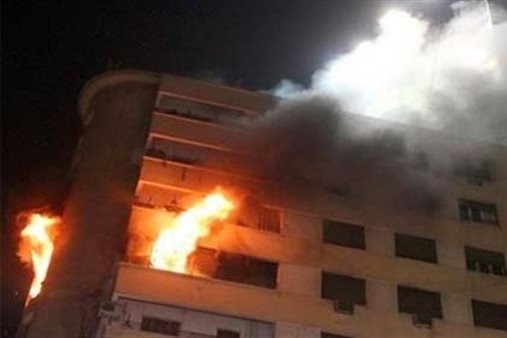 اندلاع حريق بعقار مكون من 3 طوابق بمنطقة اطلس بحلوان