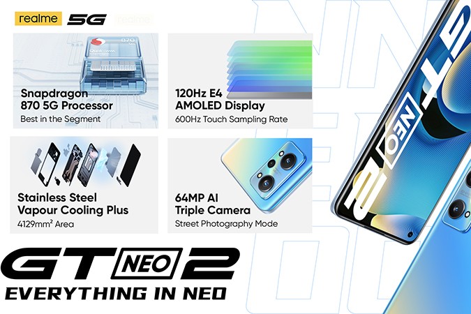 realme to launch its most premium flagship device GT Neo 2 with SD870 5G processor and E4 AMOLED display