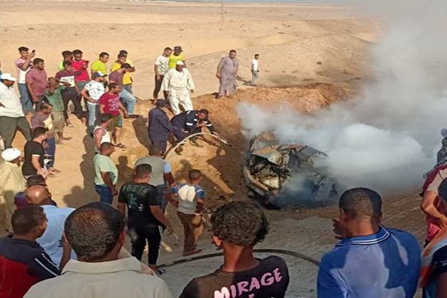 بالاسماء... تفحم جثة وإصابة 5 آخرين إثر انقلاب سيارة واشتعالها بطريق مصر الإسماعيلية الصحراوي