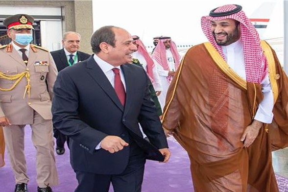 شاهد لقاء أخوي بين الرئيس السيسي وولي عهد السعودية.. صور