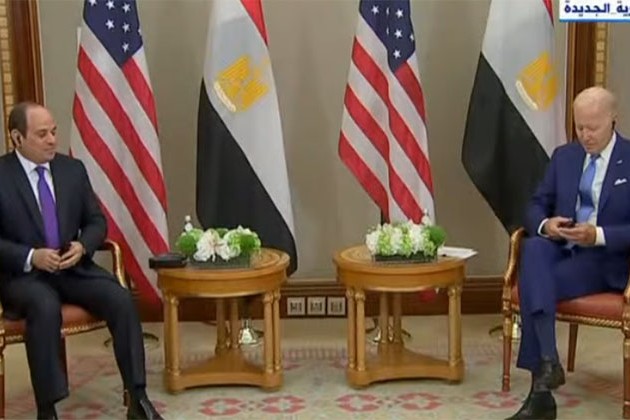 السيسي يلتقي الرئيس الأمريكي على هامش قمة جدة