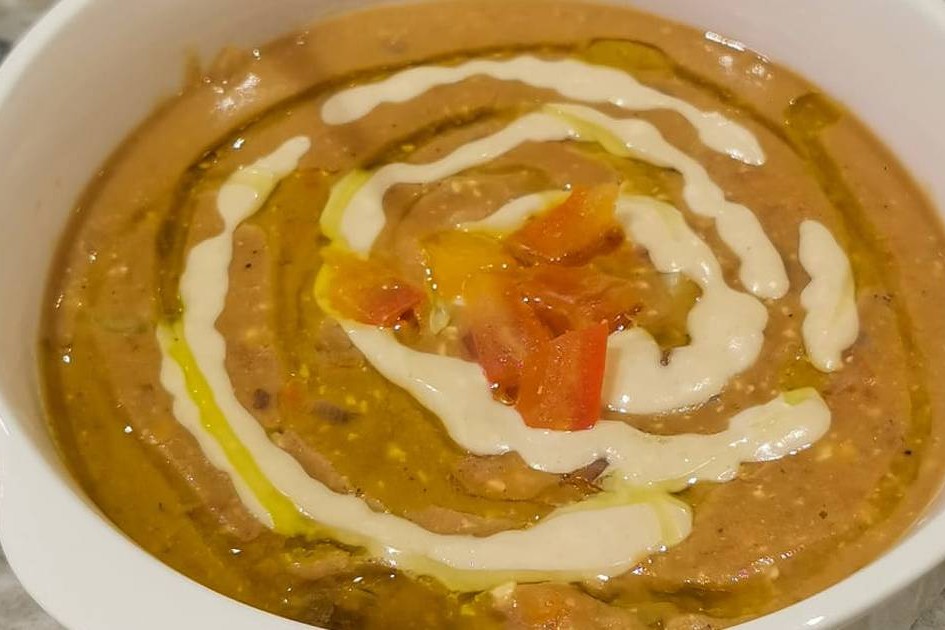 طريقة عمل الفول المدمس بالطحينة